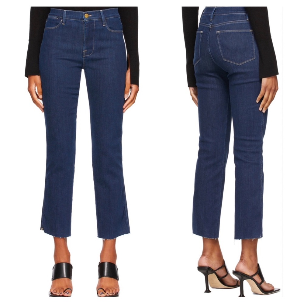 FRAME Le High Straight Raw Hem Dalvin Wash Jeans